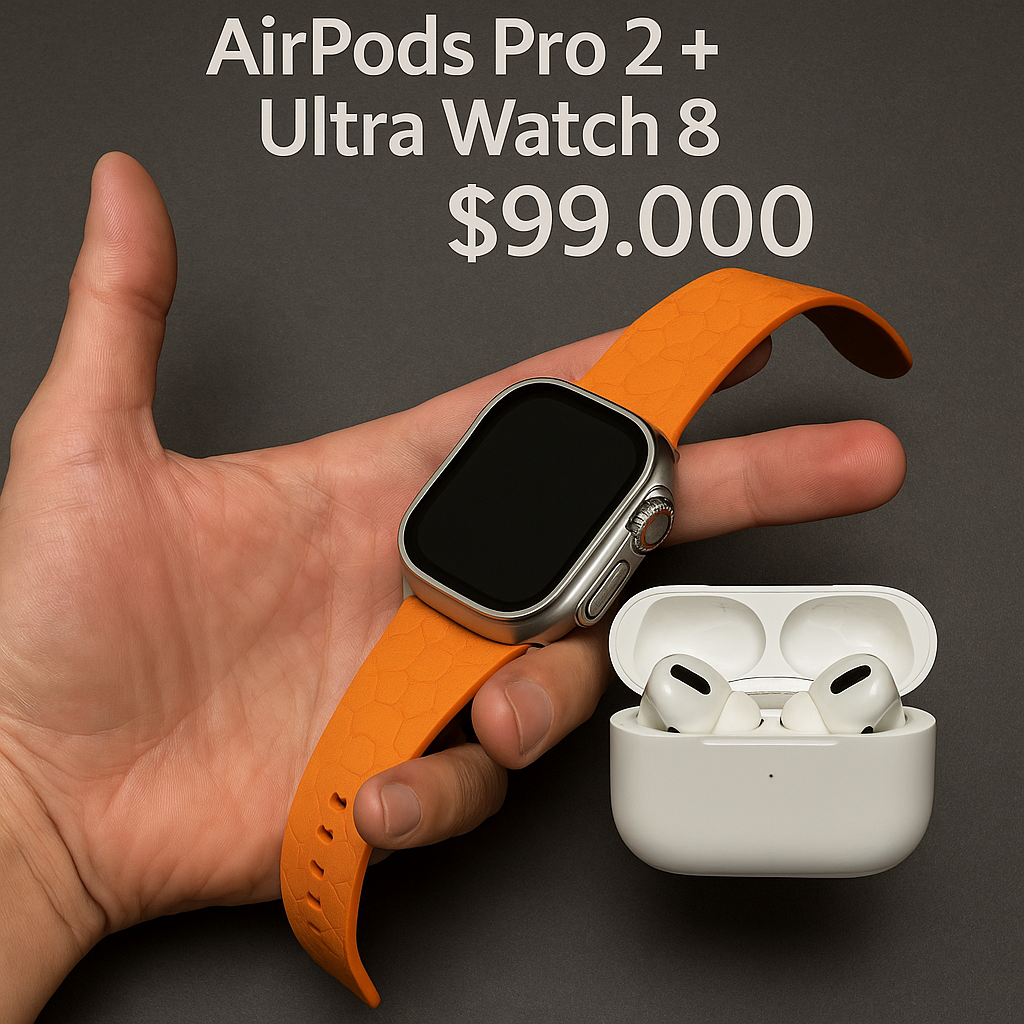 Combo | Reloj ultra watch 8 | Airpods pro 2 | 7 correas para reloj