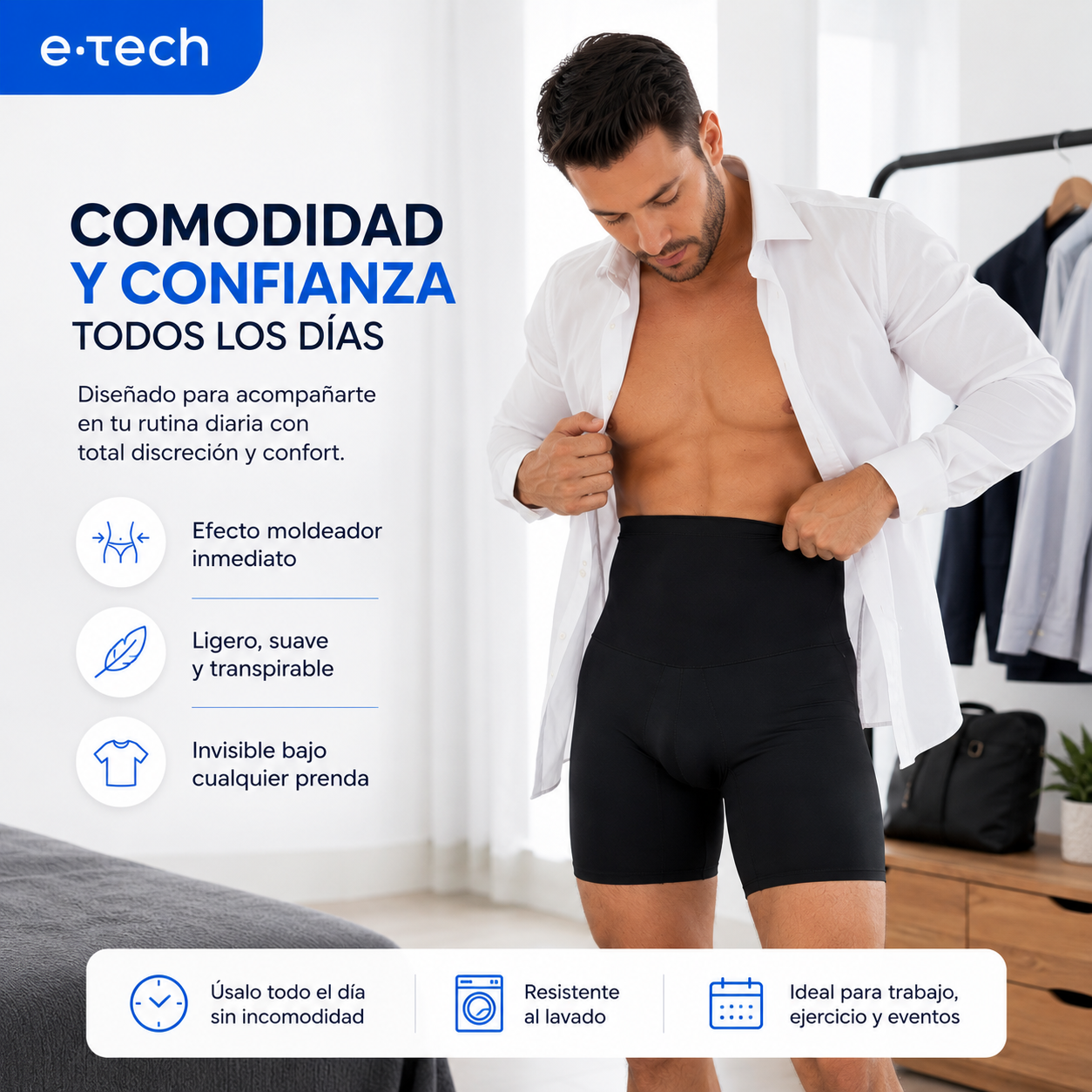 Boxer | Reduccion Abdominal | Para Hombre | Talla Única (expandible)