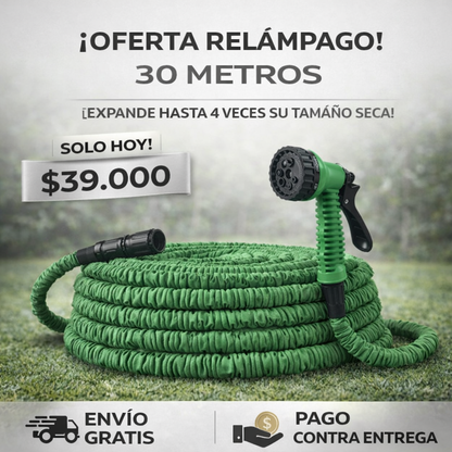 Manguera expansible x4 | 30 metros | Ligera | Compacta | Resistente