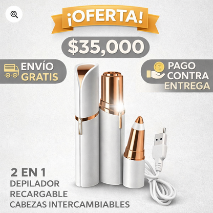 Depilador lápiz labial | Discreto | pequeño | Recargable