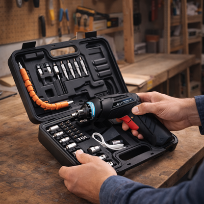 Combo | Destornillador | Taladro | Eléctrico | Incluye estuche con 49 piezas