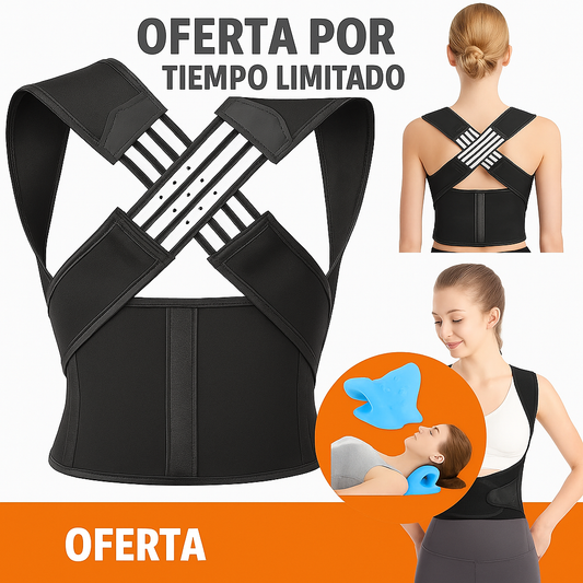 Corrector de postura | Trenza | Con soporte reducción abdominal | Obsequio Almohada cervical