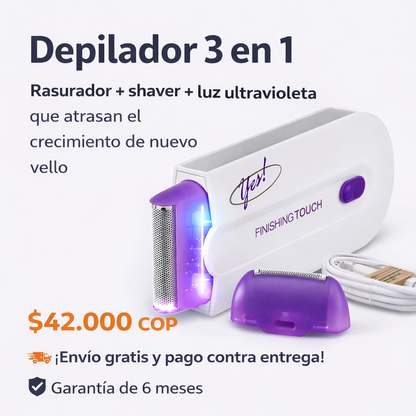 Depilador | 3 en 1 | Shaver | Luz ultravioleta | Crecimiento reducido