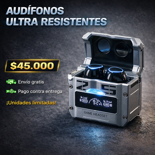 Audifonos | Ultra resistentes | Aprueba de agua | 20 horas de batería | Power bank
