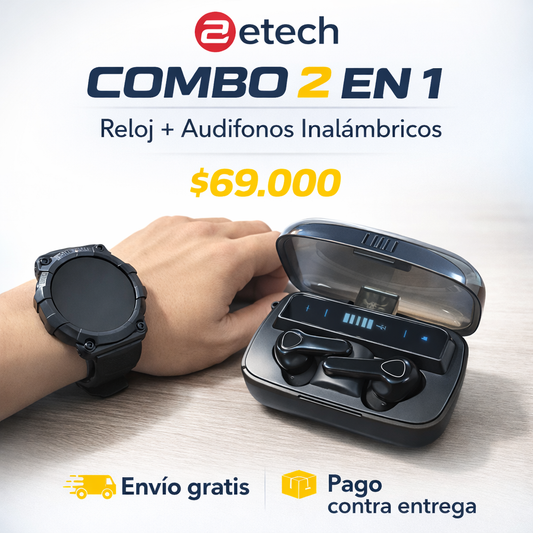 Combo | Reloj inteligente | Elegante | Mas Audífonos gamer | Alta latencia