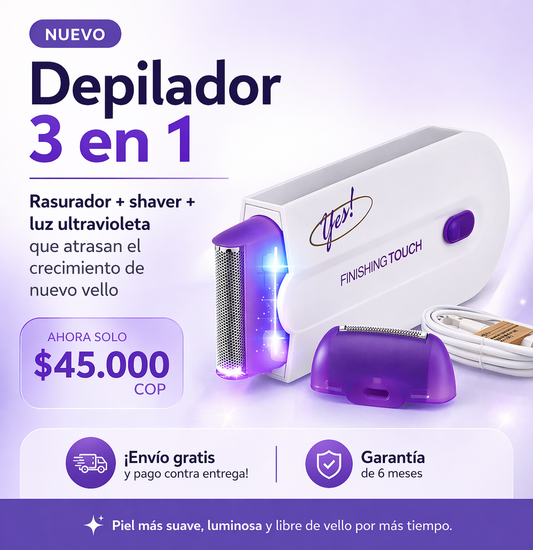 Depilador | 3 en 1 | Shaver | Luz ultravioleta | Crecimiento reducido